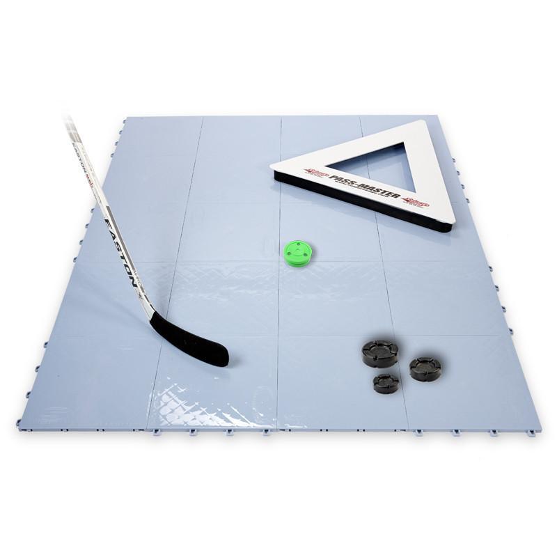 Extreme Passing and One-Timer Training Kit with Ice Blue Slick Tiles